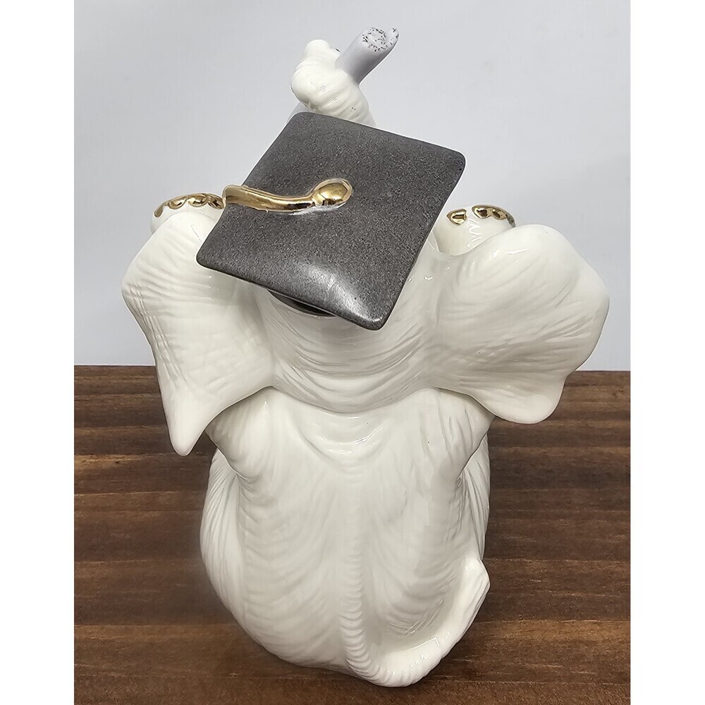 Lenox Best Of The Class Porcelain Graduation Elephant Figurine 4.5" Diploma - Picture 3 of 8